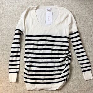 Ingrid + Isabel - Striped Black and White Maternity Sweater